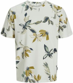 JACK & JONES Tričko  horčicová / sivá / čadičová / biela