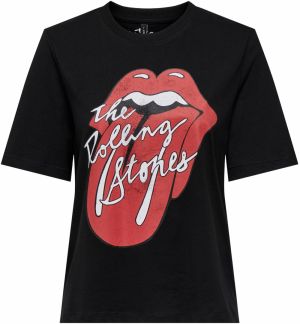 ONLY Tričko 'ONLROLLING STONES'  červená / čierna / biela
