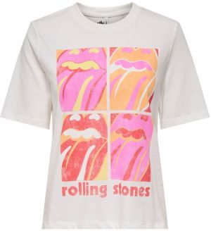 ONLY Tričko 'ONLROLLING STONES'  oranžová / ružová / červená / biela