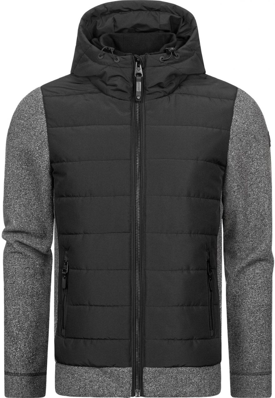 Ragwear Prechodná bunda 'Doryan'  sivá melírovaná / čierna