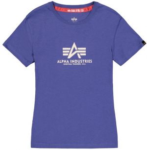 ALPHA INDUSTRIES Tričko  tmavofialová / biela