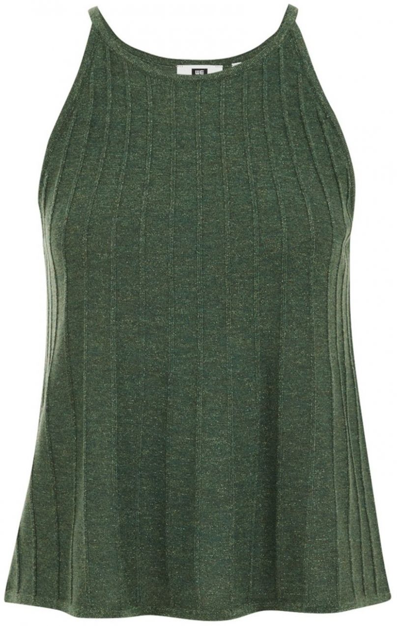 WE Fashion Vyšívaný top  tmavozelená