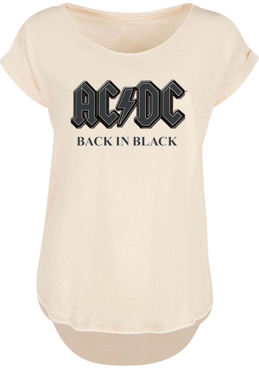 F4NT4STIC Tričko 'ACDC Back in Black'  piesková / čierna