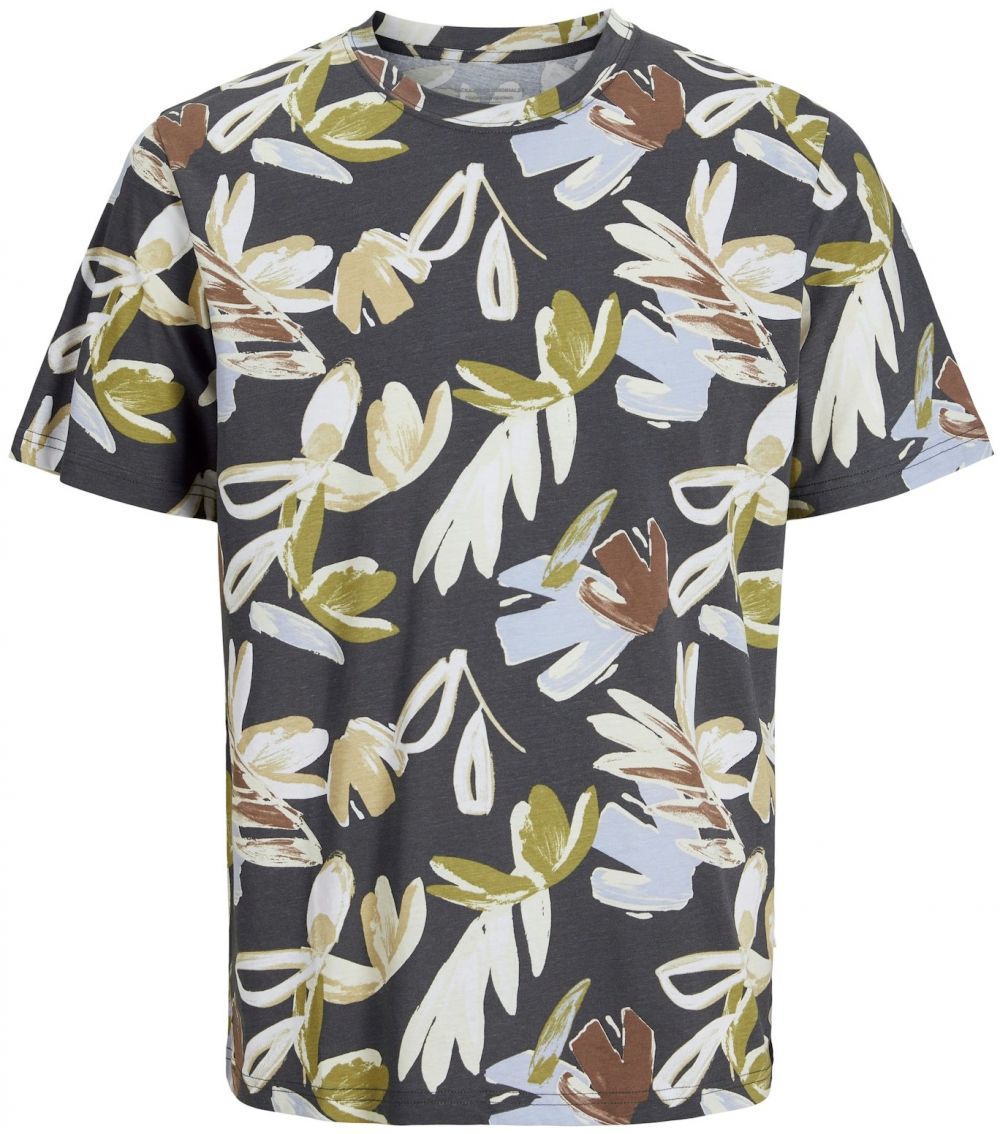 JACK & JONES Tričko  svetlomodrá / hnedá / tmavosivá / kaki