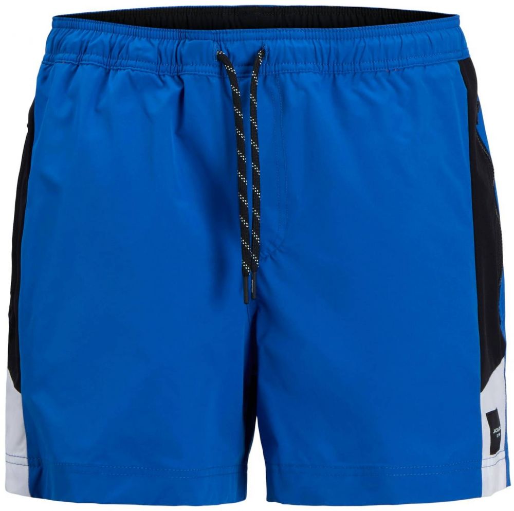 JACK & JONES Plavecké šortky 'JPSTMaui'  kobaltovomodrá / čierna / šedobiela