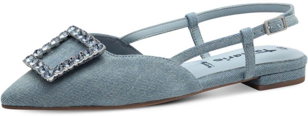 Tamaris Baleríny s ramienkom  modrá denim