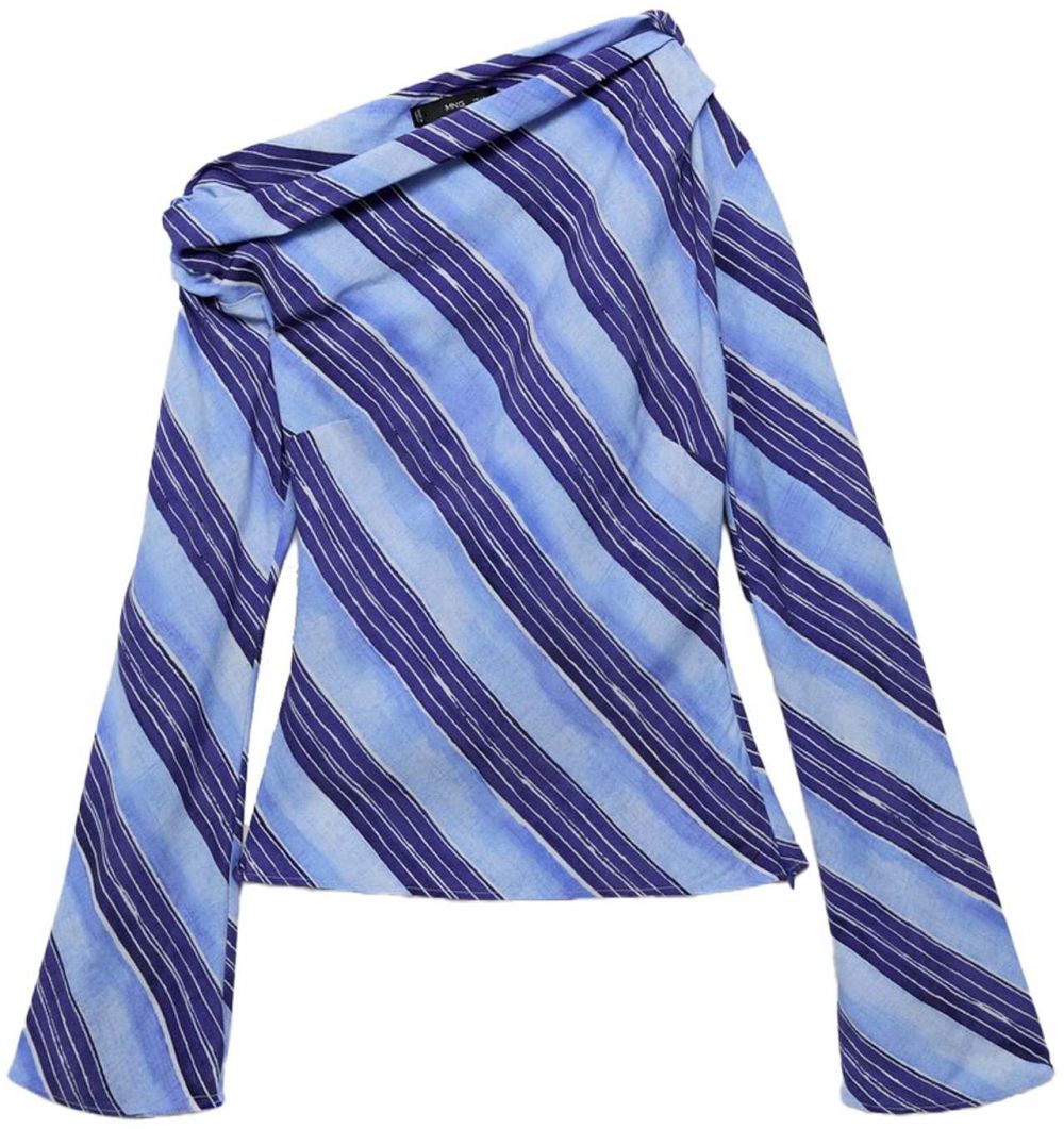 MANGO Blúzka 'CELESTE'  indigo / azúrová / svetlomodrá / biela