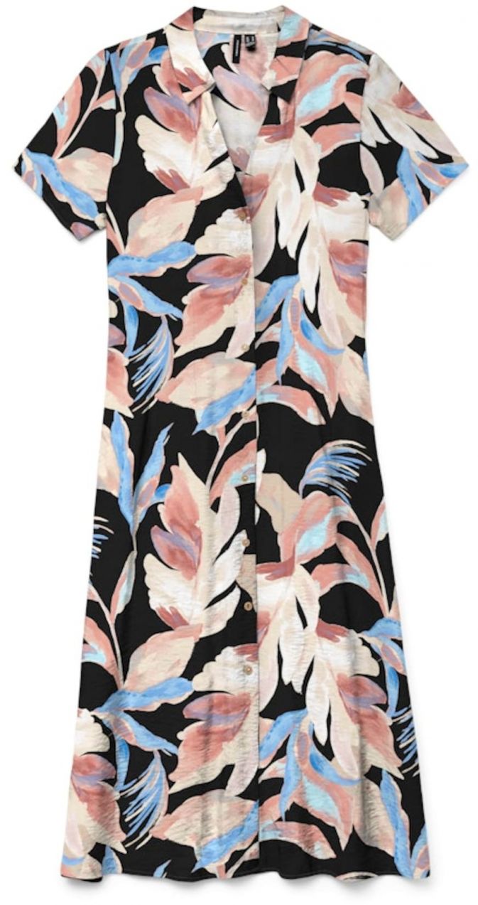 VERO MODA Košeľové šaty 'VMJOSIE'  nebesky modrá / púdrová / staroružová / čierna