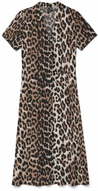 VERO MODA Košeľové šaty 'VMJOSIE'  krémová / svetlohnedá / čierna