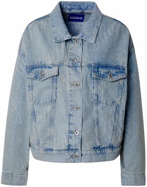 HUGO Prechodná bunda 'Lou'  modrá denim / biela