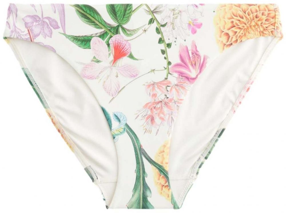 Next Bikinové nohavičky 'Kew'  horčicová / tmavozelená / levanduľová / biela