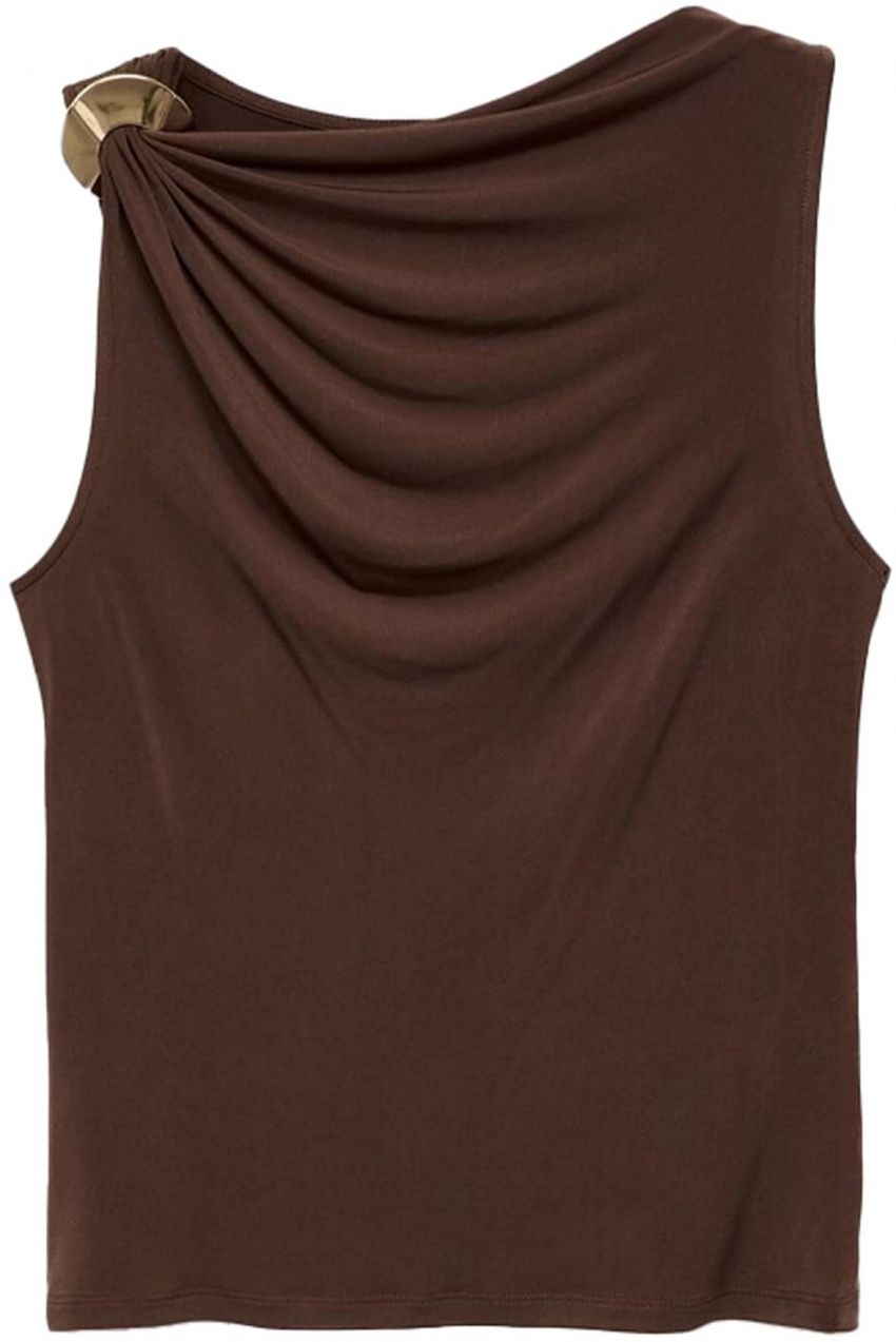 MANGO Top 'MILE'  tmavohnedá
