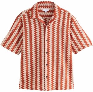 Next Košeľa  krémová / tmavooranžová