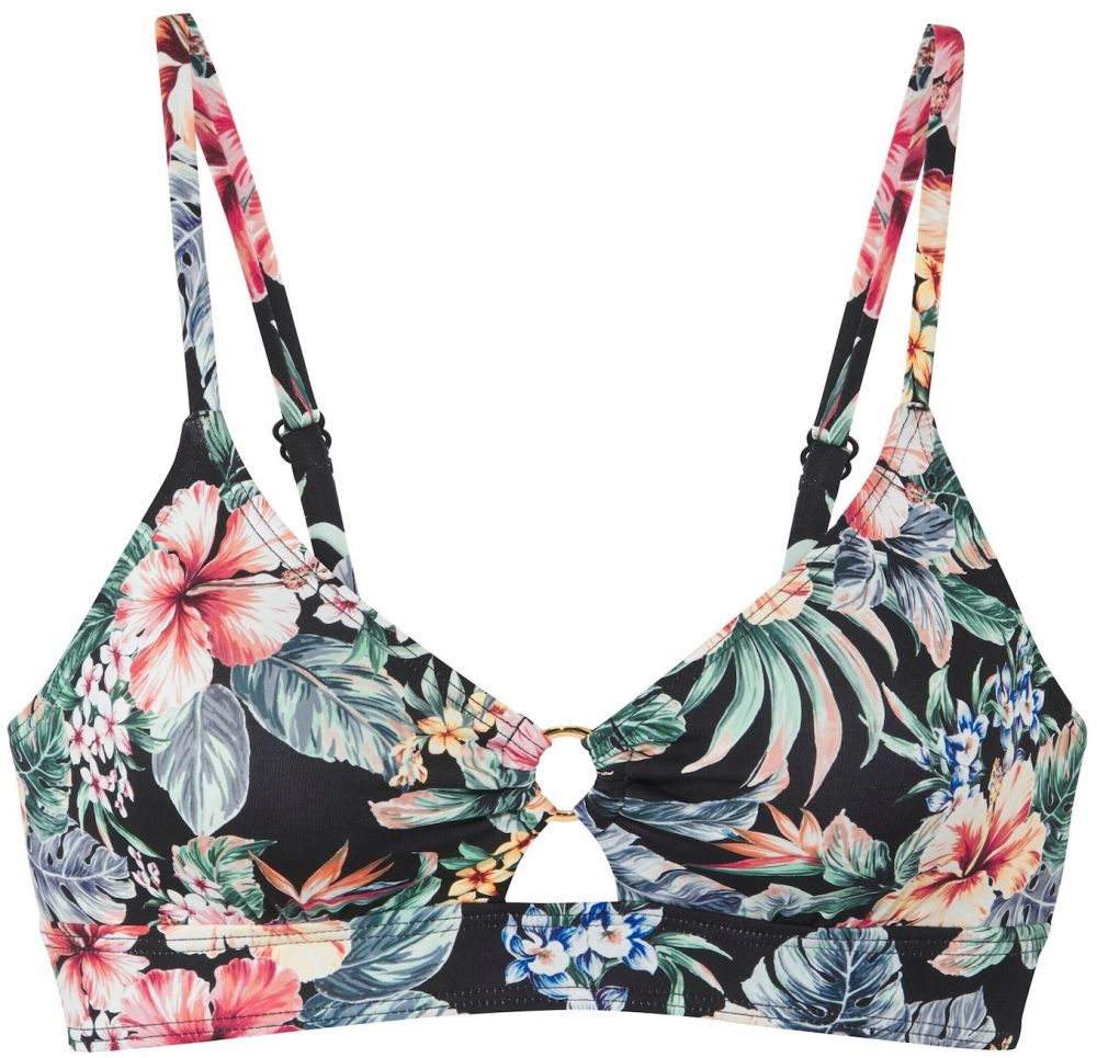 LASCANA Bikinový top  zelená / červená / čierna