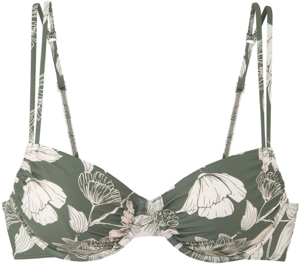 s.Oliver Bikinový top  olivová / biela