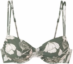 s.Oliver Bikinový top  olivová / biela