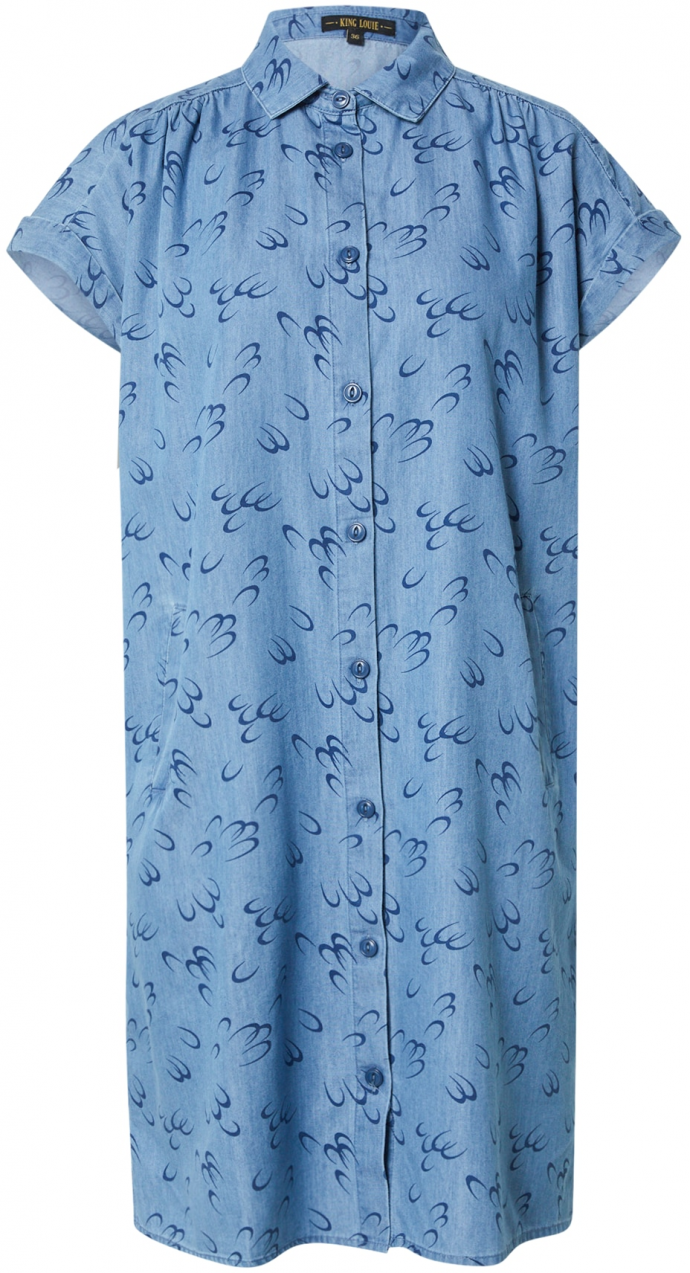 King Louie Košeľové šaty  modrá / modrá denim