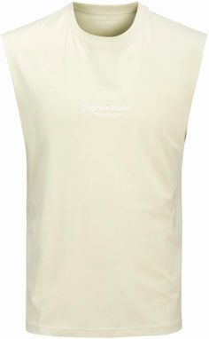 JACK & JONES Tričko 'JORVesterbro'  svetlobéžová / biela