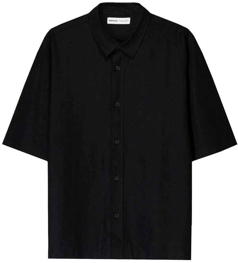 Bershka Košeľa  čierna