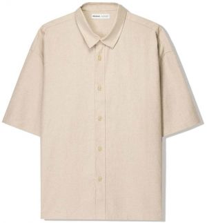 Bershka Košeľa  pastelovo žltá