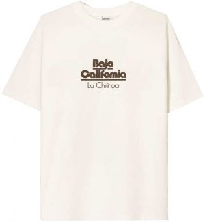 Bershka Tričko  tmavohnedá / karí / zelená / biela