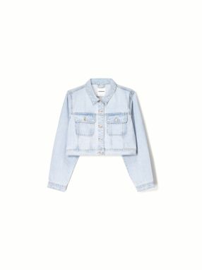Bershka Prechodná bunda  svetlomodrá