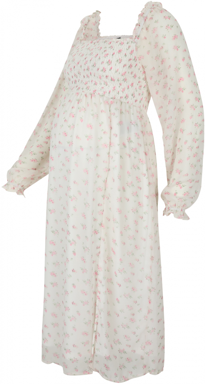 Vero Moda Maternity Šaty 'VMMSMILLA'  trávovo zelená / ružová / biela