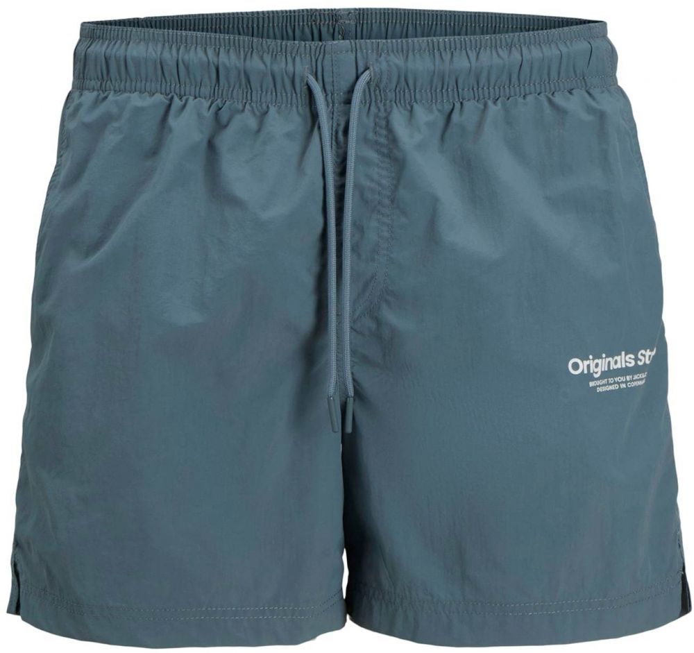 Jack & Jones Plus Plavecké šortky 'TNAXOS'  modrosivá / biela