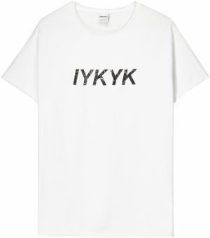 Bershka Tričko  čierna / biela