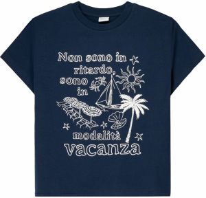 Bershka Tričko  námornícka modrá / šedobiela