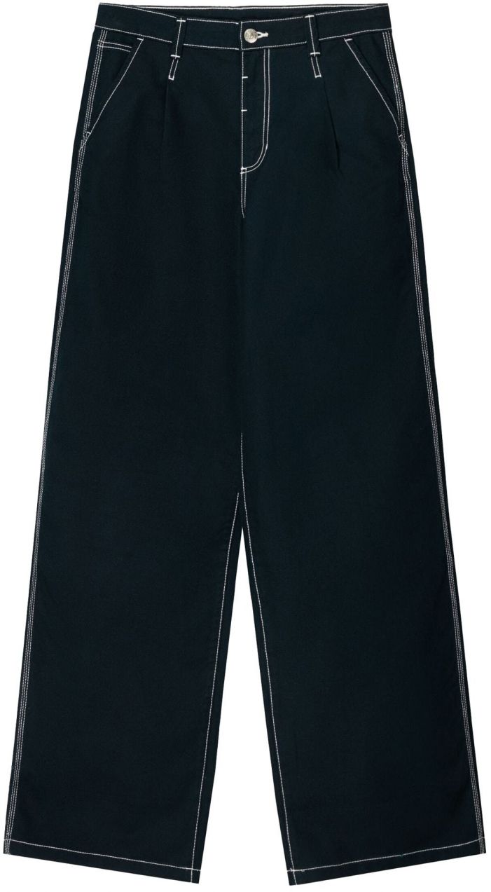 Bershka Nohavice  námornícka modrá / biela