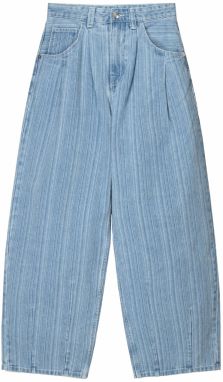 Bershka Plisované rifle  modrá denim / svetlomodrá