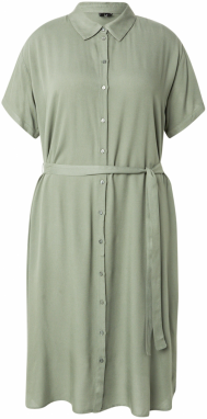 Vero Moda Curve Košeľové šaty 'VMBUMPY'  tmavozelená