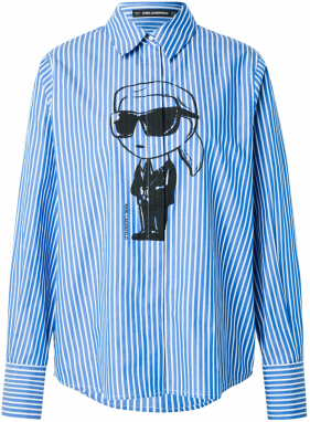 Karl Lagerfeld Blúzka 'IKON'  modrá / čierna / biela