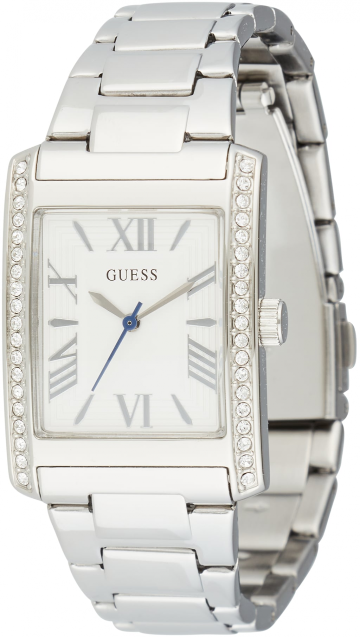 GUESS Analógové hodinky  strieborná / biela