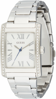 GUESS Analógové hodinky  strieborná / biela