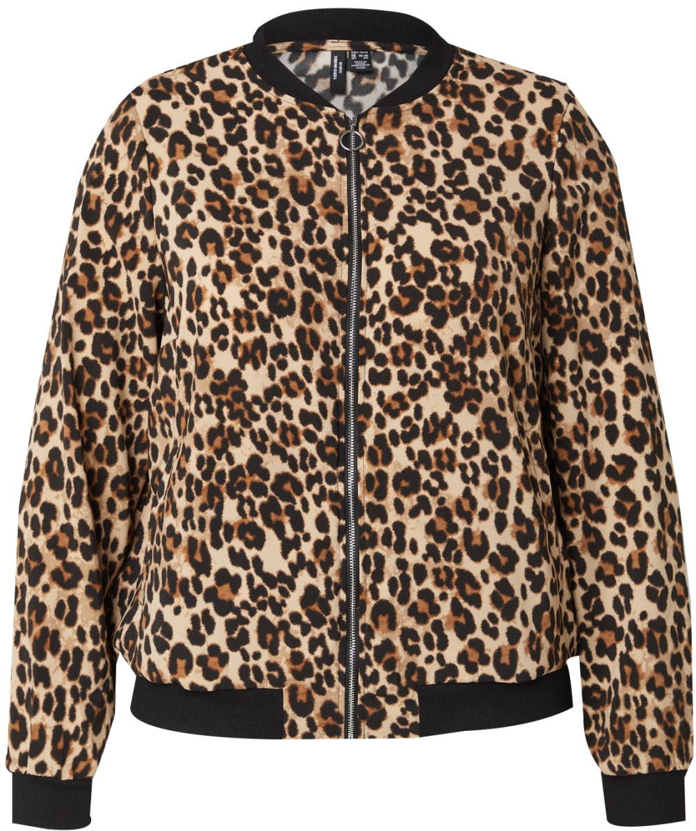 Vero Moda Curve Prechodná bunda  béžová / hnedá / čierna