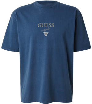 GUESS Originals Tričko  tmavobéžová / enciánová / biela