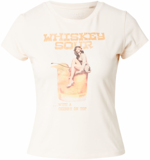 GUESS Tričko 'VINTAGE GIRL'  béžová / slonová kosť / tmavohnedá / oranžová