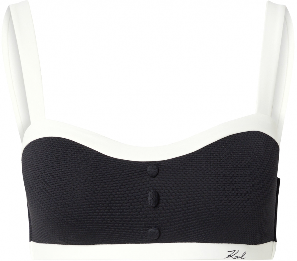 Karl Lagerfeld Bikinový top  čierna / biela