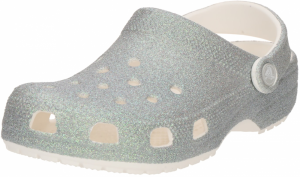 Crocs Otvorená obuv 'Classic Iridescent'  strieborná / biela