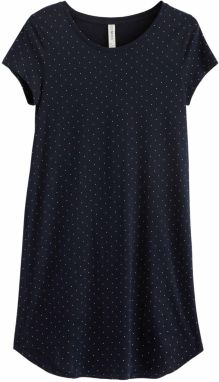 Lindex Nočná košieľka  tmavomodrá / šedobiela