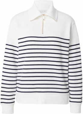 GANT Mikina 'BRETON'  čierna / biela