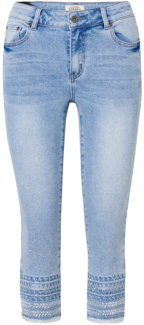 KOROSHI Džínsy  modrá denim / svetlosivá