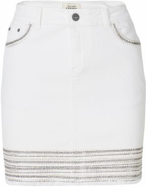 KOROSHI Sukňa  béžová / čierna / biely denim