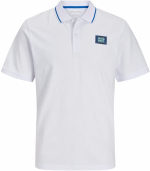 JACK & JONES Tričko 'JJHUDSON'  kráľovská modrá / biela