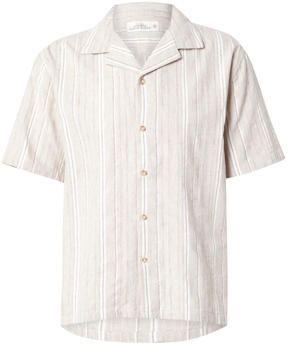 Abercrombie & Fitch Košeľa 'DOBBY LAYER'  krémová / biela