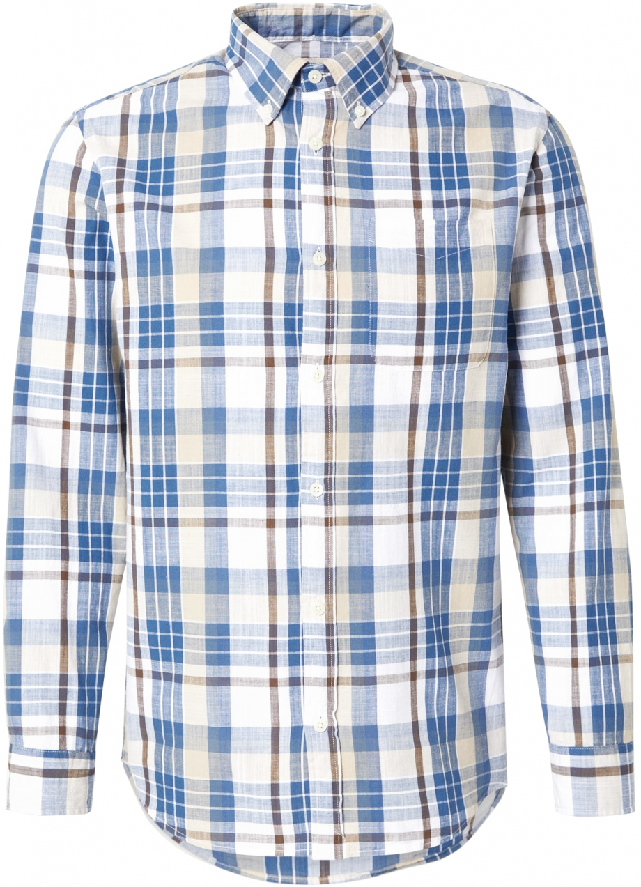 Jack & Jones Premium Košeľa 'JPRBLUBROOK'  kráľovská modrá / koňaková / mokka / biela