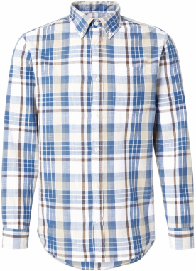 Jack & Jones Premium Košeľa 'JPRBLUBROOK'  kráľovská modrá / koňaková / mokka / biela