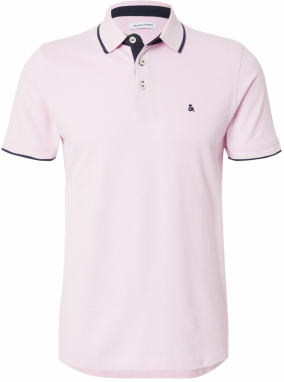 JACK & JONES Tričko 'JJEPAULOS'  námornícka modrá / ružová